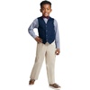 image:imageNautica Boys 4piece Formal Suit Set with Vest Pants Collared Dress Shirt and TieKhaki