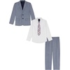 image:imageNautica Boys 4piece Suit Set with Dress Shirt Tie Jacket and PantsBlue Sharkskin