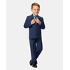 image:imageNautica Boys 4piece Suit Set with Dress Shirt Tie Jacket and PantsDark Blue Sharkskin