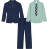 image:imageNautica Boys 4piece Suit Set with Dress Shirt Tie Jacket and PantsDark Blue Sharkskin
