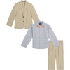 image:imageNautica Boys 4piece Suit Set with Dress Shirt Tie Jacket and PantsKhaki