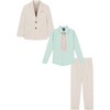 image:imageNautica Boys 4piece Suit Set with Dress Shirt Tie Jacket and PantsSilvered Birch Linen