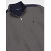image:imageNautica Mens 14 Zip Pieced Fleece SweatshirtCharcoal Heather