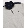 image:imageNautica Mens 14 Zip Pieced Fleece SweatshirtGrey Heather