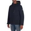 image:imageNautica Mens Hooded Rain Jacket  Water Resistant Insulated Zip Front Coastal CoatBlack