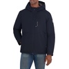 image:imageNautica Mens Hooded Rain Jacket  Water Resistant Insulated Zip Front Coastal CoatBlack