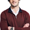 image:imageNautica Mens Nautica Mens Quarterzip SweaterDeep Crimson