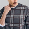 image:imageNautica Mens Nautica Navtech Plaid Jacquard Crewneck SweaterCarbon