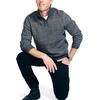 image:imageNautica Mens Nautica Sustainably Crafted Waffle MockNeck SweaterCharcoal Heather