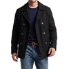 image:imageNautica Mens Wool Blend Peacoat  DoubleBreasted Winter Coat Regular Big amp Tall SizesBlack