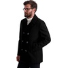image:imageNautica Mens Wool Blend Peacoat  DoubleBreasted Winter Coat Regular Big amp Tall SizesBlackb