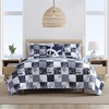 image:imageNautica  Queen Quilt Set with Shams Lightweight BeddingSailors PatchworkGingham Blue