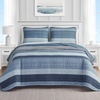 image:imageNautica  Queen Reversible 100 Cotton Quilt Sets with ShamsRidgeport Medium Blue