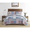 image:imageNautica  Twin Reversible 100 Cotton Quilt Set with Coordinating ShamRaeford BlueRedGreen