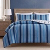 image:imageNautica  Twin Size Comforter Set with Matching ShamGilpin StripePenny Pinstripe Blue