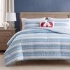 image:imageNautica  Twin Size Comforter Set with Matching ShamRiverside StripeTayleur Stripe Blue