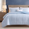 image:imageNautica  TwinTwin XL Size Comforter Set with Matching ShamChambray Waves Solid Blue