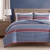 image:imageNautica  TwinTwin XL Size Comforter Set with Matching ShamKennedy Stripe Navy