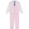 image:imageNautica Baby Boys 4piece Suit Set with Dress Shirt Vest Pants and TiePink Seersucker