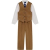 image:imageNautica Boys 4piece Formal Suit Set with Vest Pants Collared Dress Shirt and TieBronze Corduroy