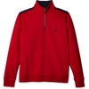 image:imageNautica Mens 14 Zip Pieced Fleece SweatshirtNautica Red