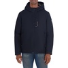 image:imageNautica Mens Hooded Rain Jacket  Water Resistant Insulated Zip Front Coastal CoatBlack
