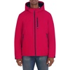 image:imageNautica Mens Hooded Rain Jacket  Water Resistant Insulated Zip Front Coastal CoatRed