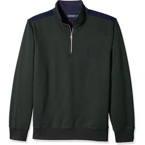 image:imageNAUTICA mens Solid 14 Zip Fleece SweatshirtKelp Seas