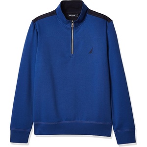 image:imageNAUTICA mens Solid 14 Zip Fleece SweatshirtMonaco Blue