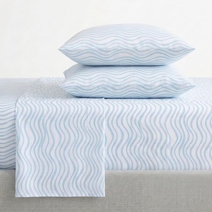 image:imageNautica  Cooling Twin Sheet Set with Fitted Sheet amp PillowcaseLinearly Waves Ocean Breeze Blue