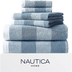 image:imageNautica  Cotton Hand Fingertip amp Bath Towel Set 6 Pack TowelsOak Lake Blue