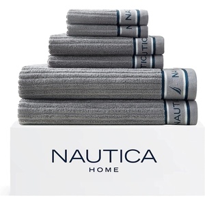 image:imageNautica  Cotton Hand Fingertip amp Bath Towel Set 6 Pack TowelsSignature Grey