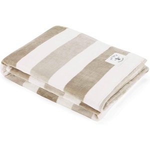 image:imageNautica  Fleece Throw Blanket Soft Blanket for Couch or Bed 50 x 60Awning Stripe BeigeWhite