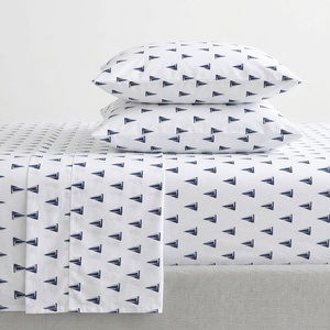 image:imageNautica  Full Cotton Percale Sheet Set with Matching PillowcasesNavy