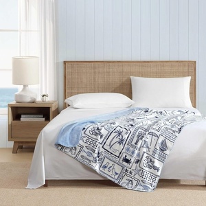 image:imageNautica  Plush Fleece Throw Blanket for Bed or Couch 50 x 60Beach CollagePenny Pinstripe Blue