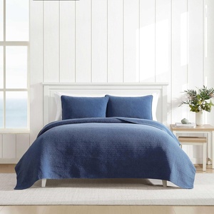 image:imageNautica  Queen Quilt Set Lightweight Bedding 3Piece SetSeashore Stitch Navy