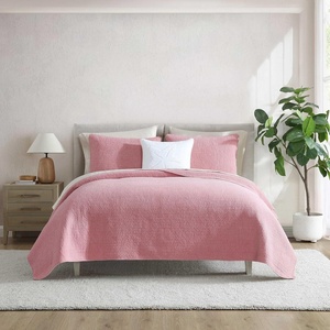 image:imageNautica  Queen Quilt Set with Shams Lightweight BeddingSeahorse Stitch Pink