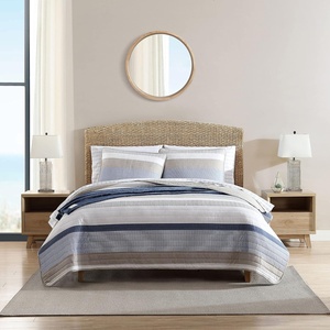 image:imageNautica  Queen Reversible 100 Cotton Quilt Sets with ShamsRidgeport Denim