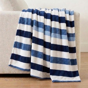 image:imageNautica  Soft Twin Size Blanket for Bed amp Couch Cozy BeddingAwning Stripe Blue