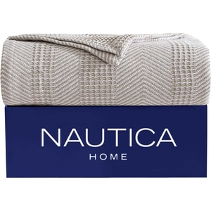 image:imageNautica  Soft Twin Size Blanket for Bed amp Couch Cozy BeddingChevron Light Brown