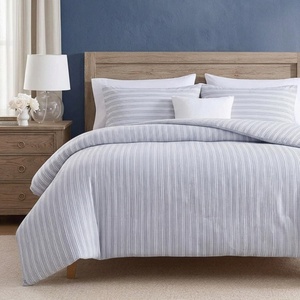 image:imageNautica  Twin Duvet Cover Set with Shams Cotton Button ClosureBeaux Stripe Blue