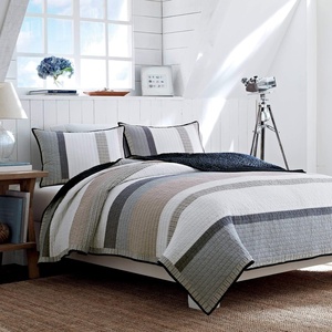 image:imageNautica  Twin Quilt Cotton Reversible Bedding Home Decor for All Seasons Tideway TanGrey TwinKing