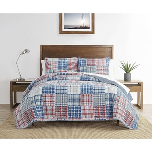 image:imageNautica  Twin Reversible 100 Cotton Quilt Set with Coordinating ShamRaeford BlueRedGreen