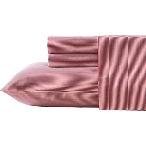 image:imageNautica  Twin Sheet Set with Fitted Sheet amp PillowcasePenny Pinstripe Red