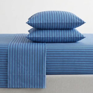 image:imageNautica  Twin Sheet Set with Fitted Sheet amp PillowcasesAlden Stripe Blue