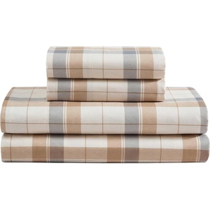 image:imageNautica  Twin Sheet Set with Fitted Sheet amp PillowcasesVintage Trunk Plaid Beige