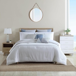 image:imageNautica  Twin Size Comforter Set with Matching ShamLight GreyWhiteDark Grey