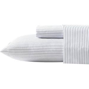 image:imageNautica  Twin XL Sheet Set with Fitted Sheet amp PillowcasesSkinny Yacht Stripe Grey