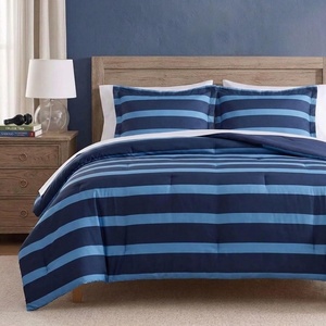 image:imageNautica  TwinTwin XL Size Comforter Set with Matching ShamKeelson StripeSolid Blue