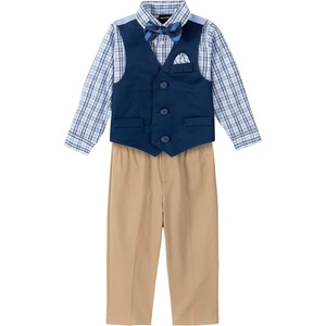 image:imageNautica Baby Boys 4piece Suit Set with Dress Shirt Vest Pants and TieFlag Blue